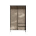 Aparador alto moderno con 3 estantes y 2 cajones para sala de estar 106x177cm Blaine Stock