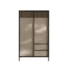 Aparador alto moderno con 3 estantes y 2 cajones para sala de estar 106x177cm Blaine Stock