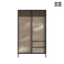 Aparador alto moderno con 3 estantes y 2 cajones para sala de estar 106x177cm Blaine Promoción