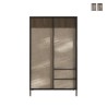 Aparador alto moderno con 3 estantes y 2 cajones para sala de estar 106x177cm Blaine Promoción