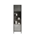Vitrina moderna para sala de estar expositiva con 2 estantes 55x40x203cm Winona Stock