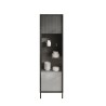 Vitrina moderna para sala de estar expositiva con 2 estantes 55x40x203cm Winona Stock