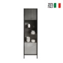 Vitrina moderna para sala de estar expositiva con 2 estantes 55x40x203cm Winona Descueto