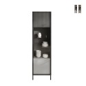 Vitrina moderna para sala de estar expositiva con 2 estantes 55x40x203cm Winona Promoción