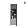 Vitrina moderna para sala de estar expositiva con 2 estantes 55x40x203cm Winona Promoción