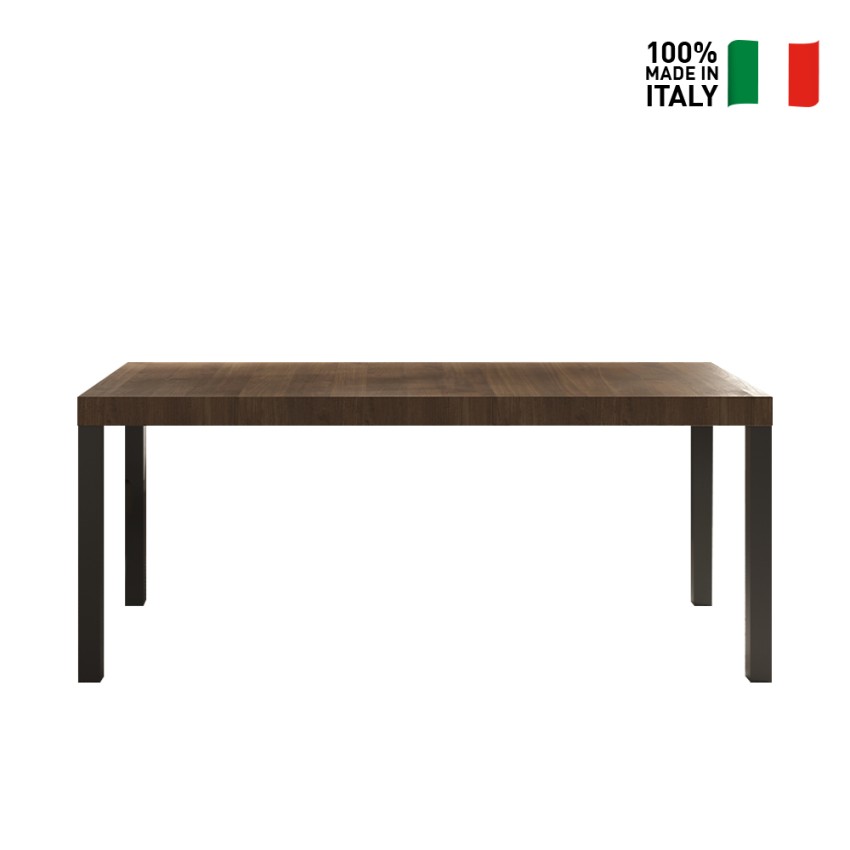 Mesa de comedor cocina moderna 190x90cm madera patas de hierro Monsul Promoción