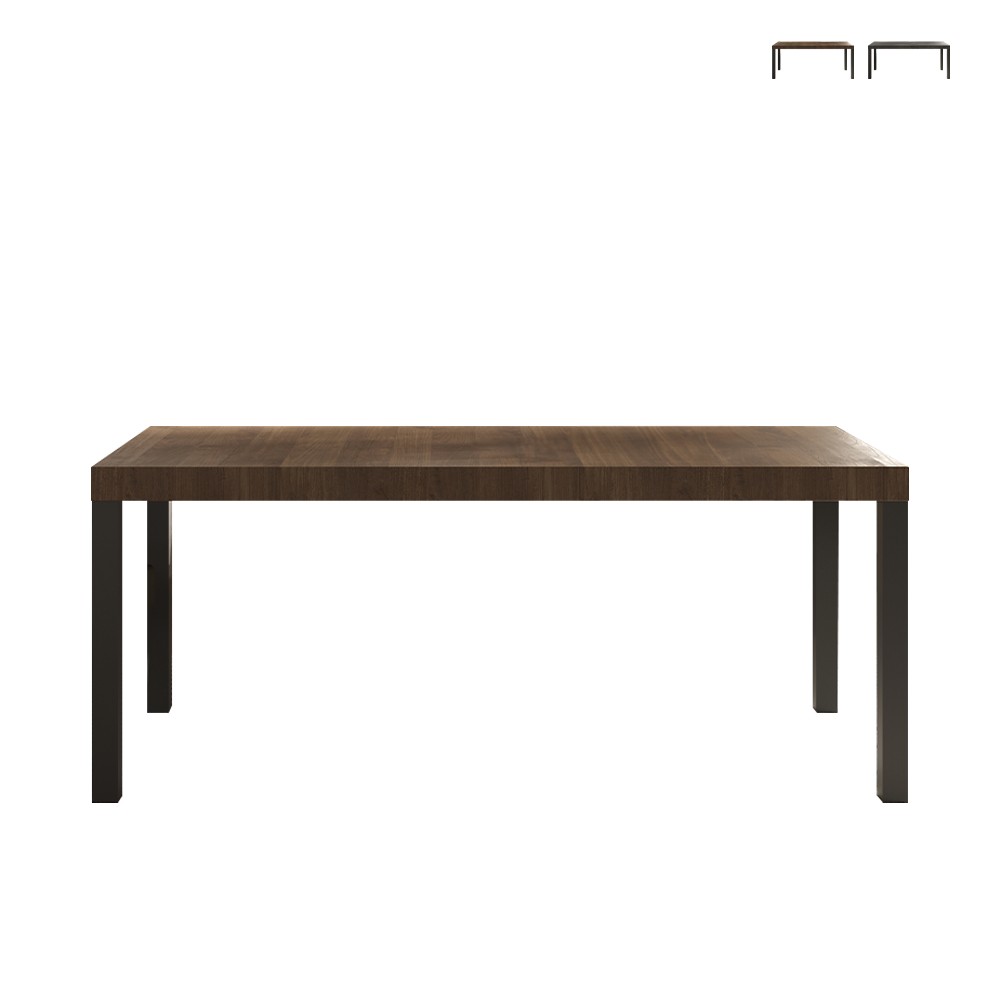 Mesa de comedor cocina moderna 190x90cm madera patas de hierro Monsul
