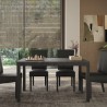 Mesa de comedor cocina 140x90 cm de madera moderna con patas de hierro Sartel Oferta