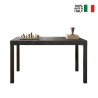 Mesa de comedor cocina 140x90 cm de madera moderna con patas de hierro Sartel Descueto