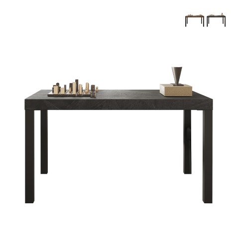 Mesa de comedor cocina 140x90 cm de madera moderna con patas de hierro Sartel Promoción