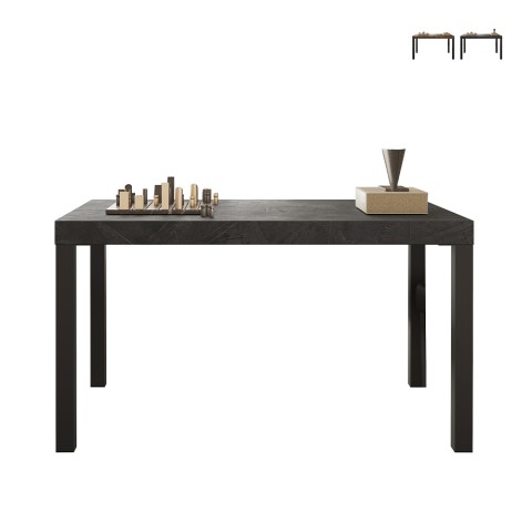 Mesa de comedor cocina 140x90cm de madera moderna patas de hierro Sartel Promoción