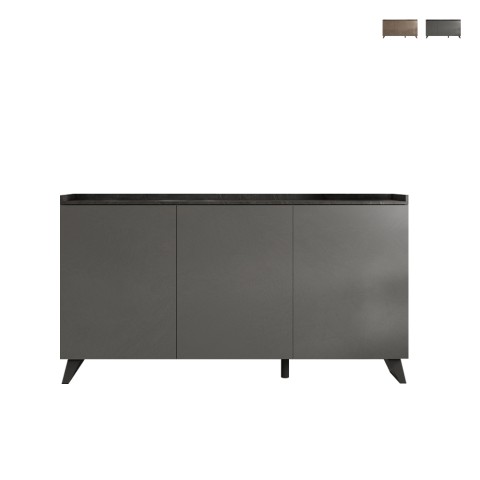 Madia moderna 3 puertas para salón-cocina de madera 181x42x99cm Inver Promoción