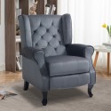 Sillón bergère de salón reclinable en terciopelo Ethron Lux Precio