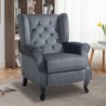 Sillón bergère de salón reclinable en terciopelo Ethron Lux Precio
