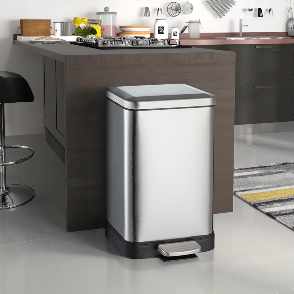 Cubo de basura con pedal de 30 litros para cocina de acero diseño Kleen