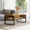 Mesa centro 100x60 cm de madera y metal estilo industrial Maupin Oferta