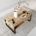 Mesa centro 100x60 cm de madera y metal estilo industrial Maupin Descueto