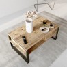 Mesa centro 100x60 cm de madera y metal estilo industrial Maupin Descueto