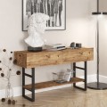 Consola de recibidor de madera y metal estilo industrial con 2 cajones Etage Promoción