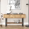 Consola de recibidor de madera y metal estilo industrial con 2 cajones Etage Oferta