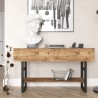 Consola de recibidor de madera y metal estilo industrial con 2 cajones Etage Rebajas