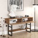 Consola de recibidor de madera y metal estilo industrial con 2 cajones Etage Descueto