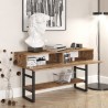 Consola de recibidor de madera y metal estilo industrial con 2 cajones Etage Descueto