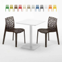 Mesa Cuadrada Blanca 60x60 cm y 2 Sillas De Colores Gruvyer Lemon Características