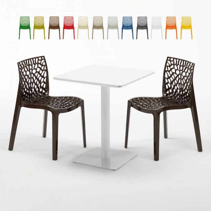 Mesa Cuadrada Blanca 60x60 cm y 2 Sillas De Colores Gruvyer Lemon Características Mesa Cuadrada Blanca 60x60 cm y 2 Sillas De Colores Gruvyer Lemon Características