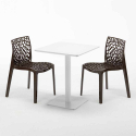 Mesa Cuadrada Blanca 60x60 cm y 2 Sillas De Colores Gruvyer Lemon 