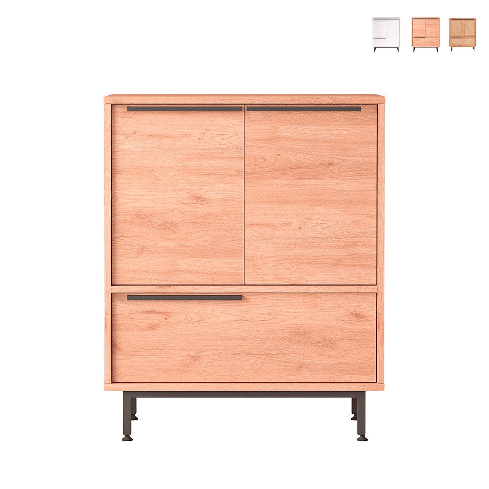 Mueble versátil aparador para cocina o zapatero con 3 puertas de madera de 75x36x90 cm Thaon