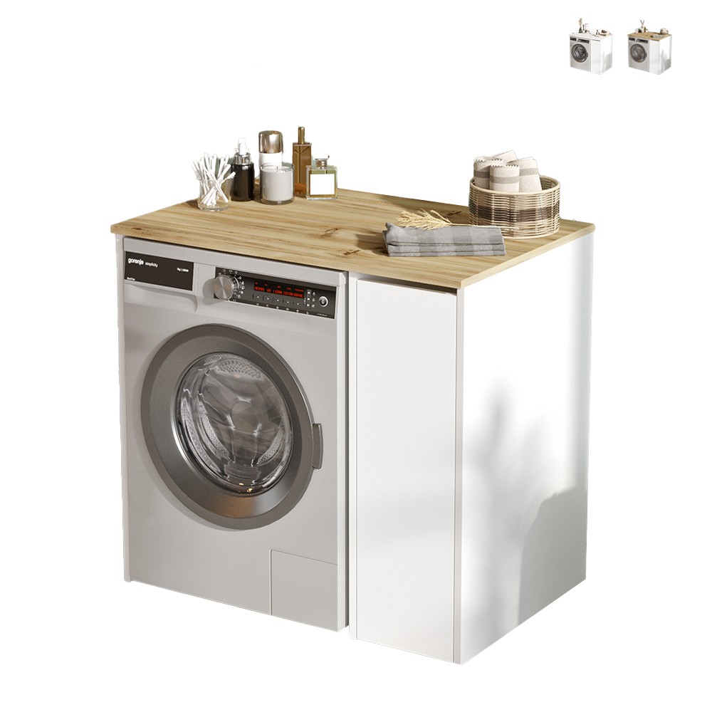 Mueble para lavadora y secadora extraíble con 3 estantes Wavers