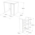 Mueble para lavadora y secadora extraíble con 3 estantes Wavers 