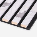 4 x paneles fonoabsorbentes decorativos de 240x60 cm efecto mármol blanco Kover-M Elección
