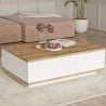 Mesa centro blanca para el salón con 2 puertas de madera 90x60 cm Tynne Rebajas