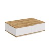 Mesa centro blanca para el salón con 2 puertas de madera 90x60 cm Tynne Venta