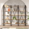 Librería de pared de diseño moderno de metal con estantes de madera 220x34x180 cm Batuan Oferta