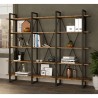 Librería de pared de diseño moderno de metal con estantes de madera 220x34x180 cm Batuan Catálogo