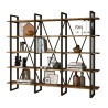 Librería de pared de diseño moderno de metal con estantes de madera 220x34x180 cm Batuan Venta
