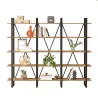 Librería de pared de diseño moderno de metal con estantes de madera 220x34x180 cm Batuan Rebajas