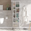 Armario columna de baño color blanco con 2 puertas y estantes 45x36x184 cm Femmy Rebajas