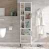 Armario columna de baño color blanco con 2 puertas y estantes 45x36x184 cm Femmy Rebajas