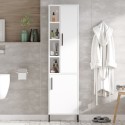 Armario columna de baño color blanco con 2 puertas y estantes 45x36x184 cm Femmy Descueto