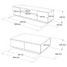 Juego de mueble TV con 3 estantes y mesa centro de madera color blanco 3, diseño moderno Award Elección