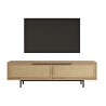 Mueble TV de 160x36 cm de madera con 2 puertas efecto ratán Bayeaux Venta