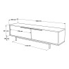 Mueble TV de 160x36 cm de madera con 2 puertas efecto ratán Bayeaux Stock