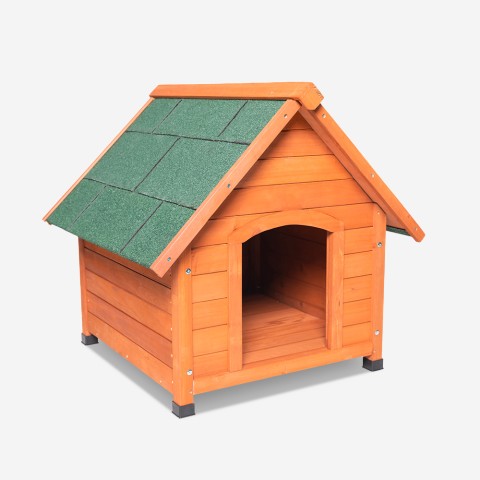 Casa para perros de exterior de madera tamaño pequeño 72x76x73cm Buddy Promoción
