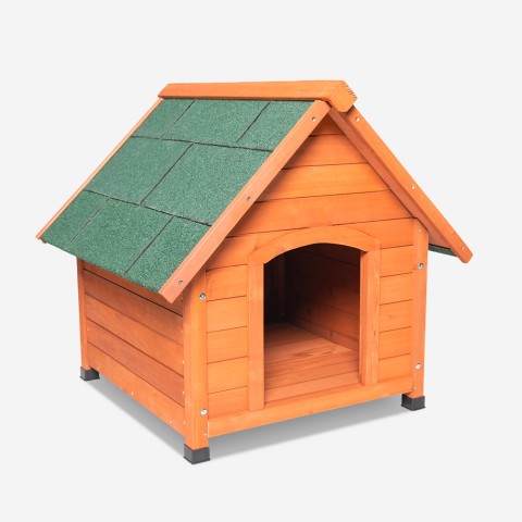 Caseta de madera para exterior, para perros de tamaño mediano pequeño 78x88x79 cm Fritz  Promoción