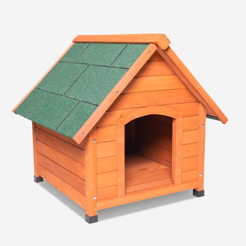 Caseta de madera exterior para perros de tamaño mediano 85x101x85 cm Linus  Promoción