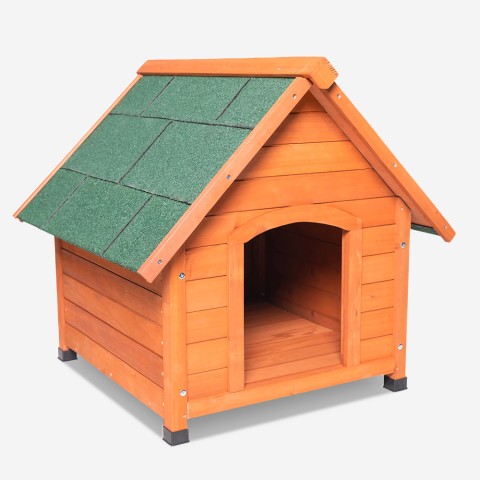 Caseta de exterior para perros de tamaño mediano grande de madera 96x112x102 cm Laika Promoción